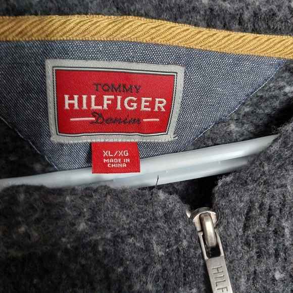 Tommy Hilfiger - Men's Wool Quarter-Zip Hoody - Picture 2 of 4